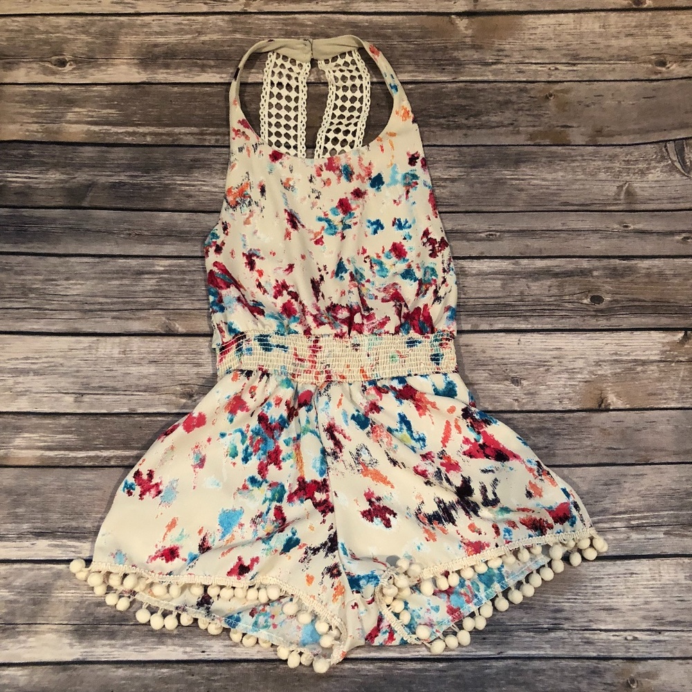 Play Six Crochet Trim Romper Tween